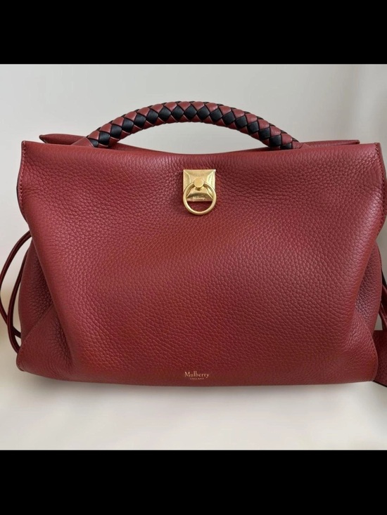 Mulberry Handbags - Mulberry Red-Burgundy Pebbled Leather Top-Handle Satchel
